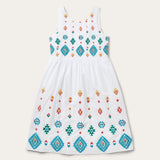 Stetson Bright Schiffli Embroidered White Cotton Lawn Dress - Stetson
