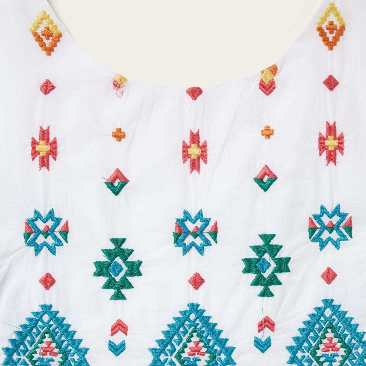 Stetson Bright Schiffli Embroidered White Cotton Lawn Dress - Stetson - Flyclothing LLC