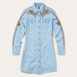 Stetson Embroidered Denim Shirt Dress