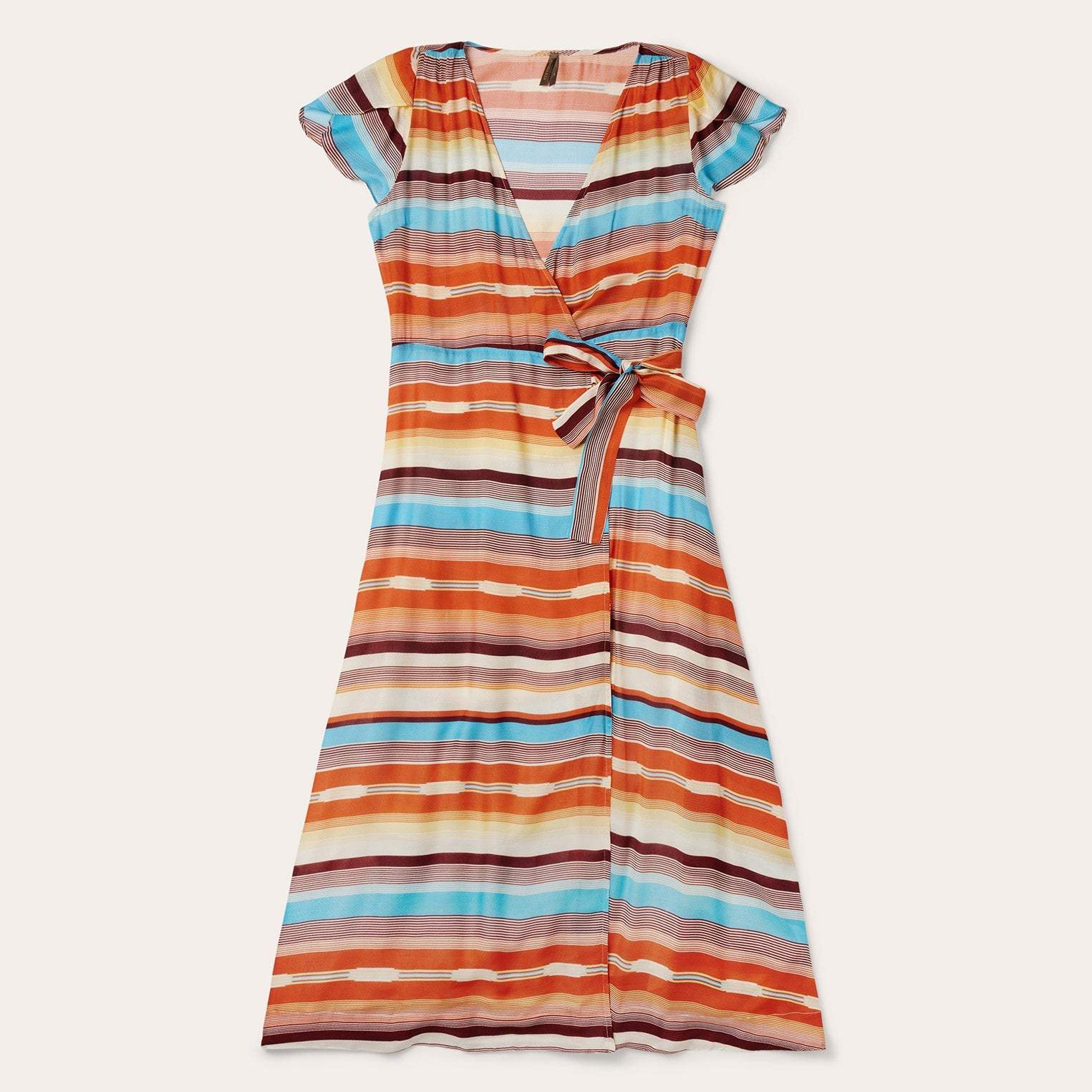 Stetson Sunset Serape Print Rayon Herringbone Wrap Front Dress - Stetson - Flyclothing LLC