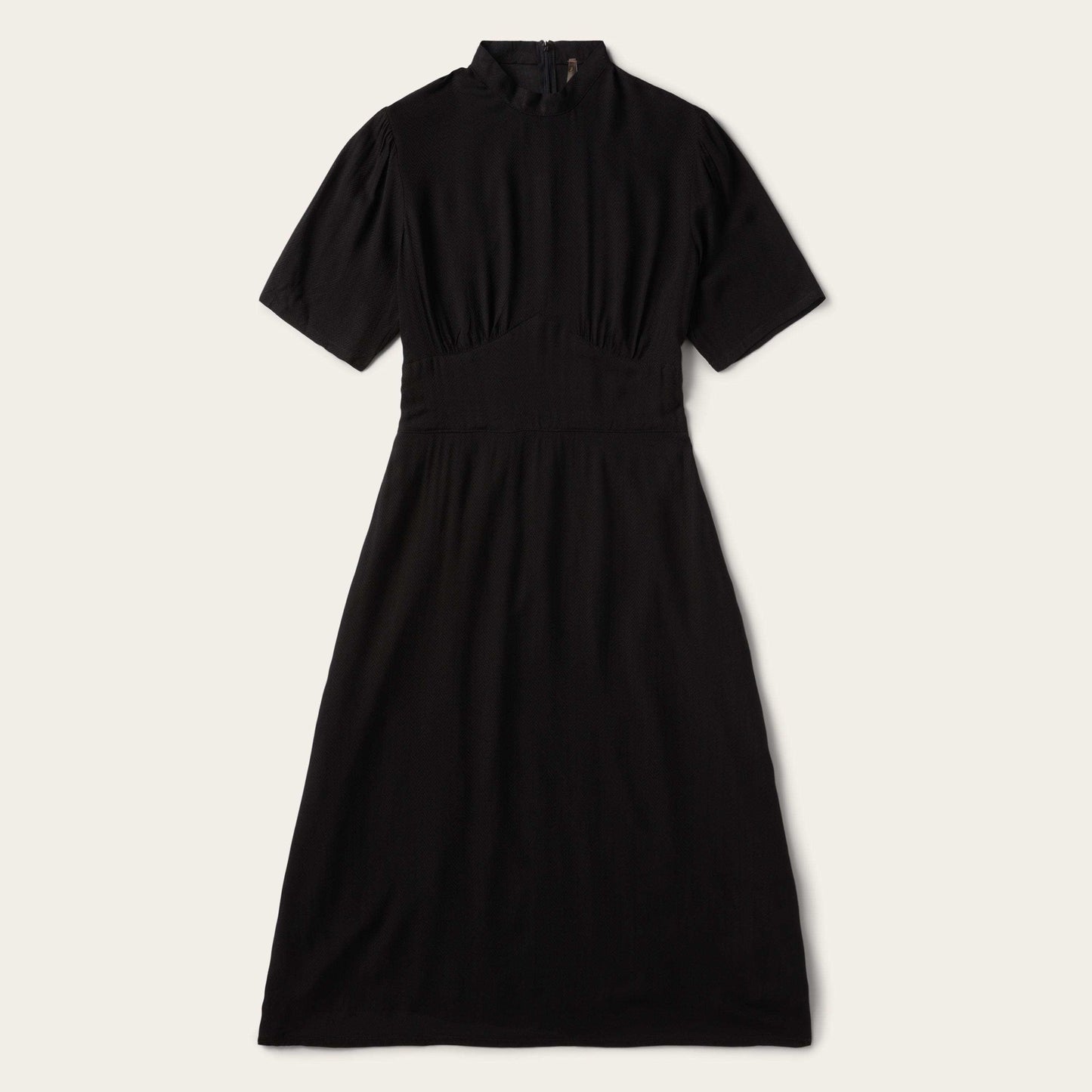 Stetson Black Herringbone Twill Midi Dress - Stetson - Flyclothing LLC