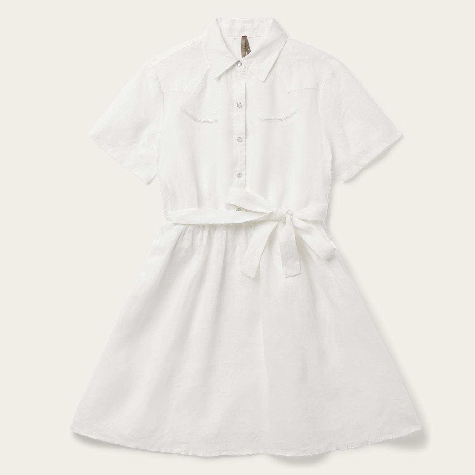 Stetson White Linen Shirt Dress - Stetson - Flyclothing LLC