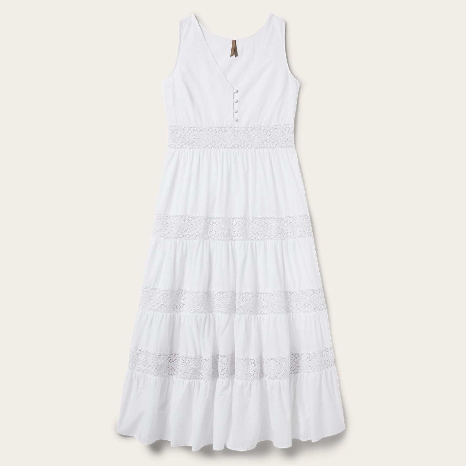 Stetson White Cotton Lawn Sleeveless Dress - Stetson - Flyclothing LLC