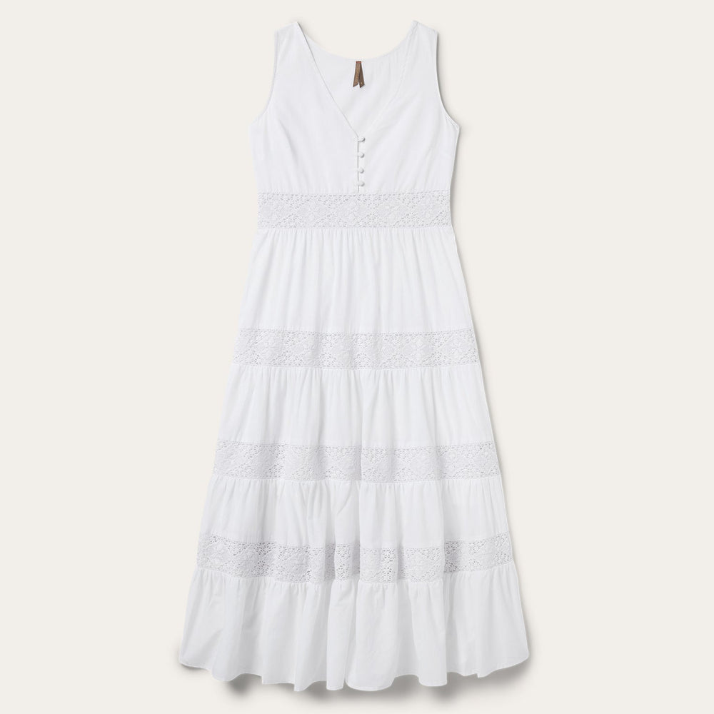 Stetson White Cotton Lawn Sleeveless Dress - Stetson