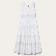 Stetson White Cotton Lawn Sleeveless Dress