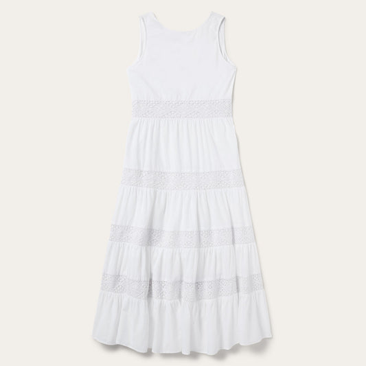 Stetson White Cotton Lawn Sleeveless Dress