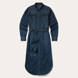 Stetson Western Denim Shirt Dress - Dark Denim
