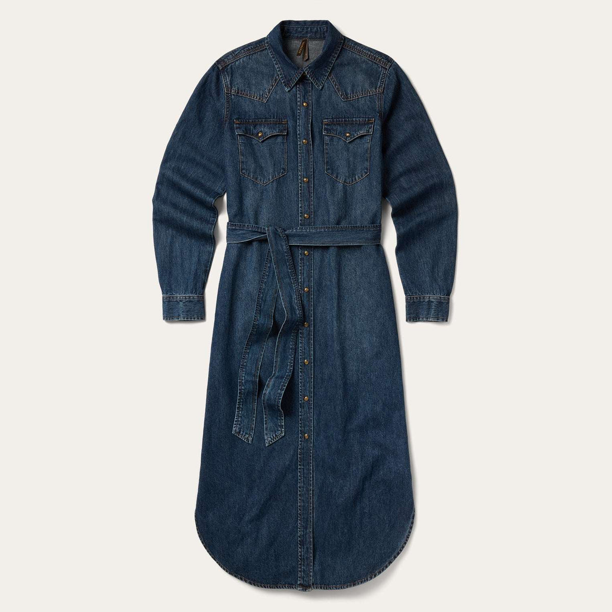 Stetson Western Denim Shirt Dress - Dark Denim