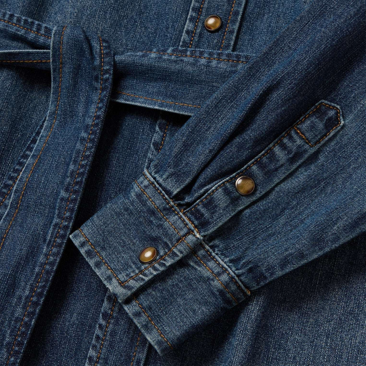 Stetson Western Denim Shirt Dress - Dark Denim