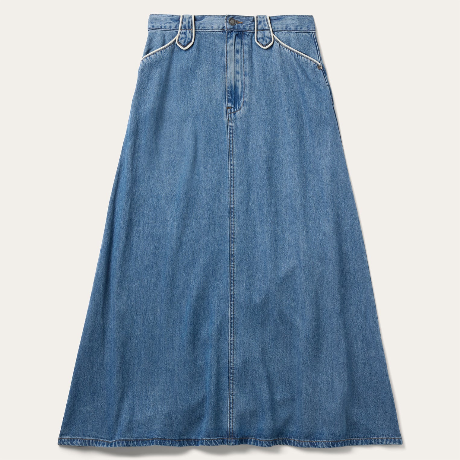 Stetson A-Line Piped Denim Skirt