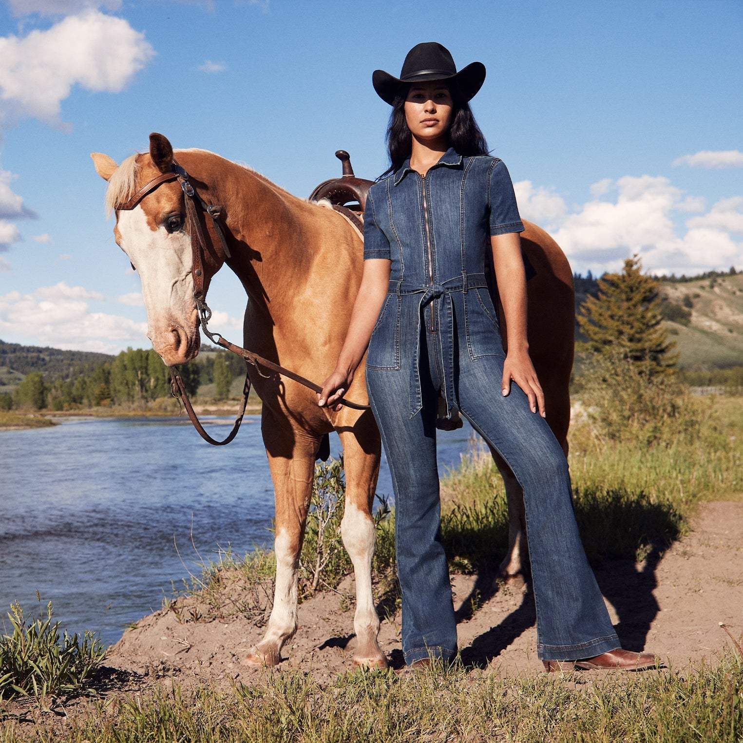 Stetson Dark Denim Jumpsuit - Stetson - Flyclothing LLC