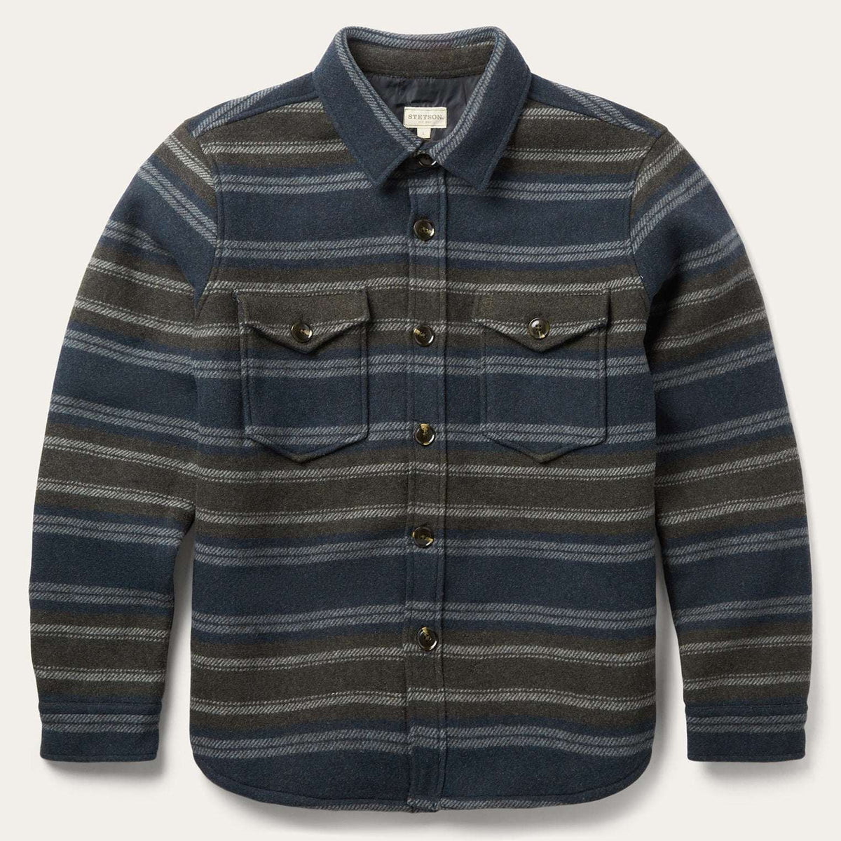 Stetson Wool Blend Stripe Shirt Jacket