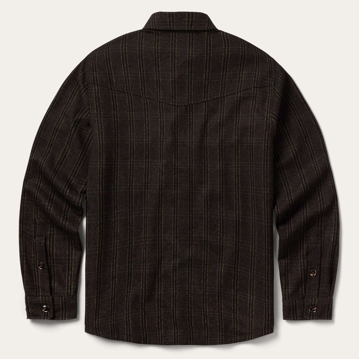 Stetson Western Plaid Shirt Jacket - Dark Brown