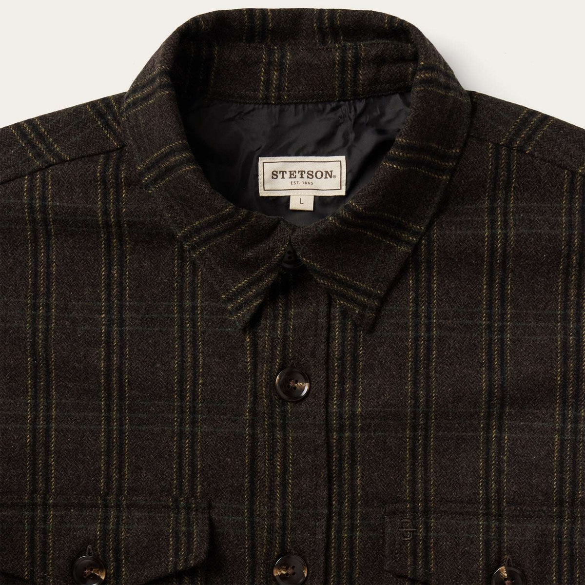 Stetson Western Plaid Shirt Jacket - Dark Brown