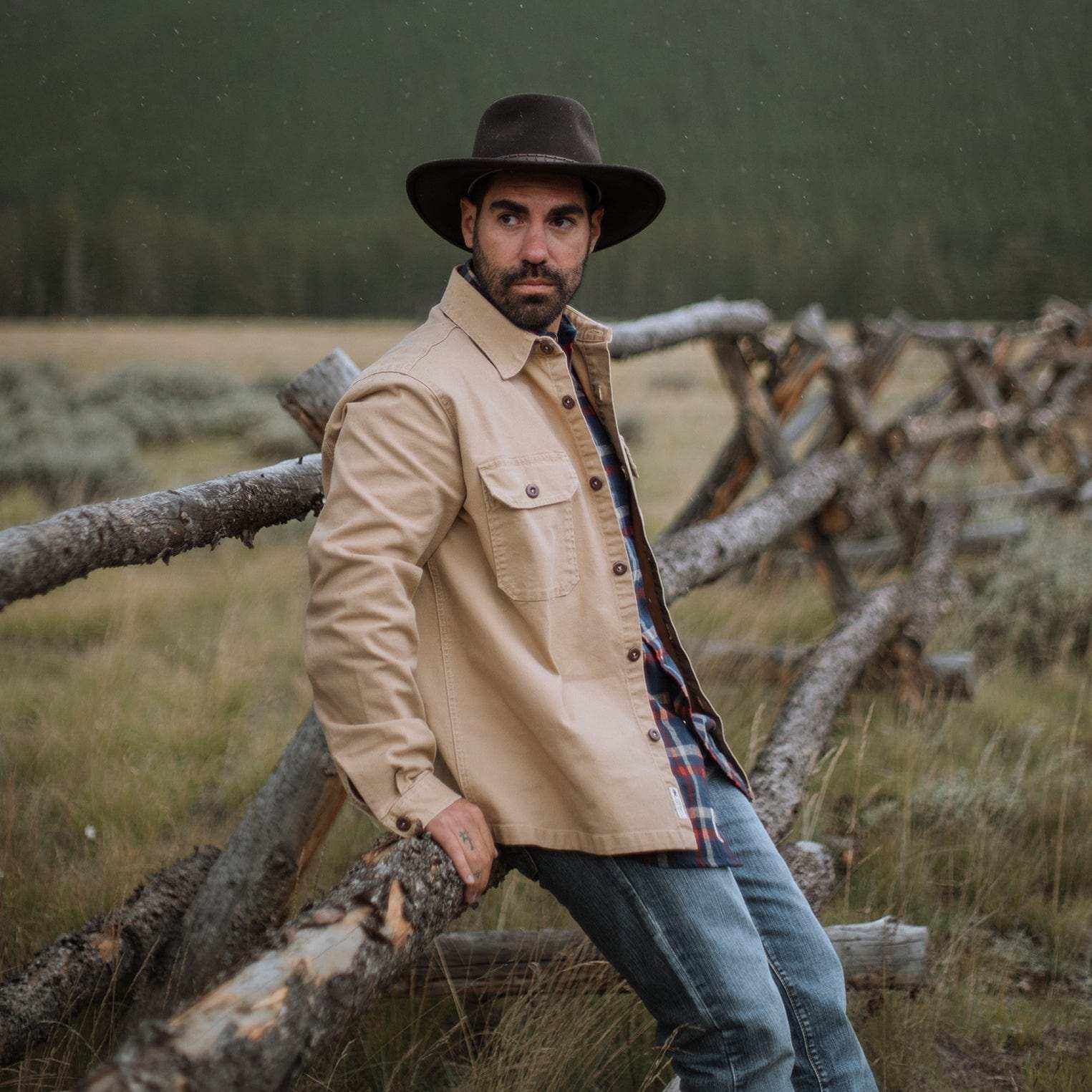 Stetson Camel Stretch Canvas Shirt Jacket - Stetson - Flyclothing LLC