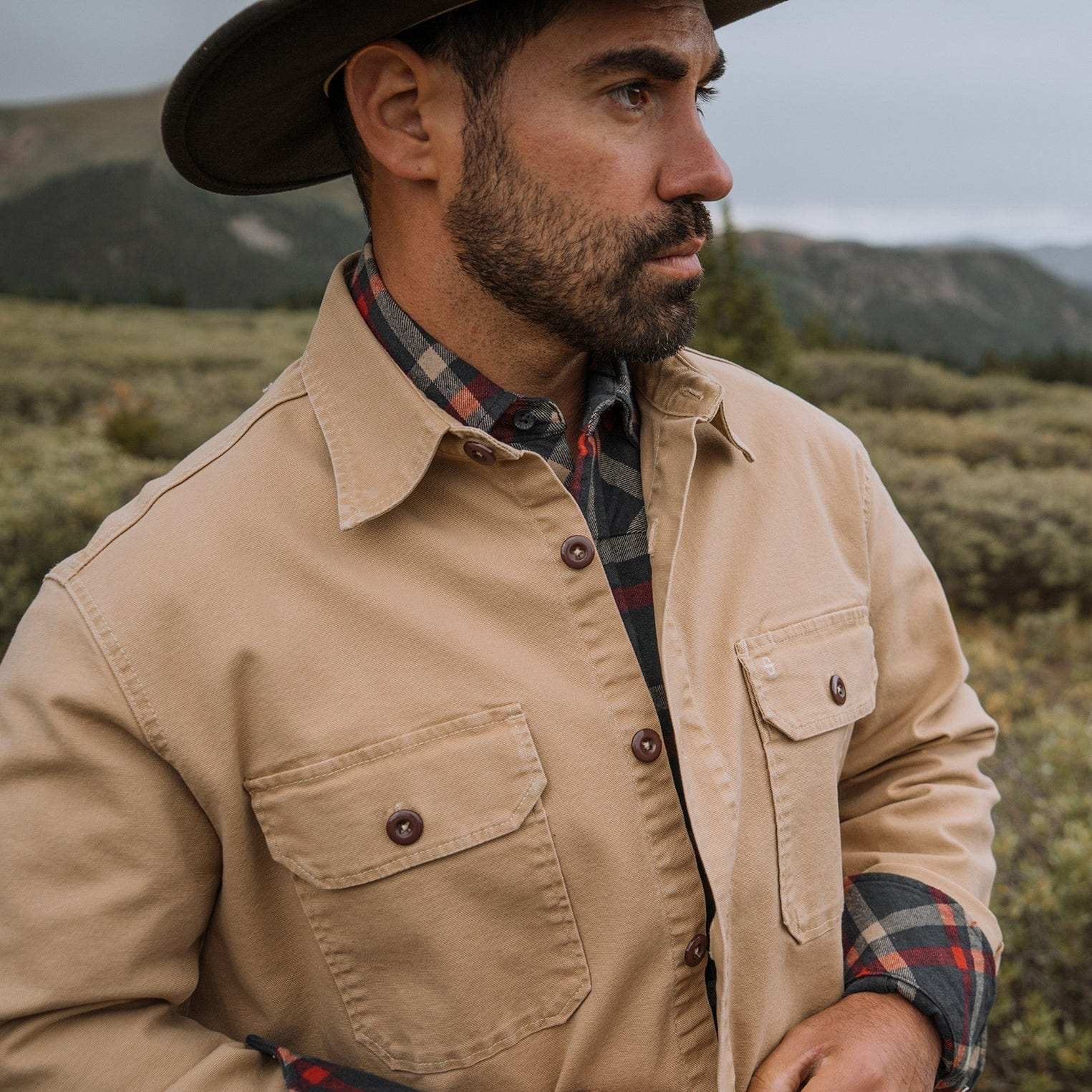 Stetson Camel Stretch Canvas Shirt Jacket - Stetson - Flyclothing LLC