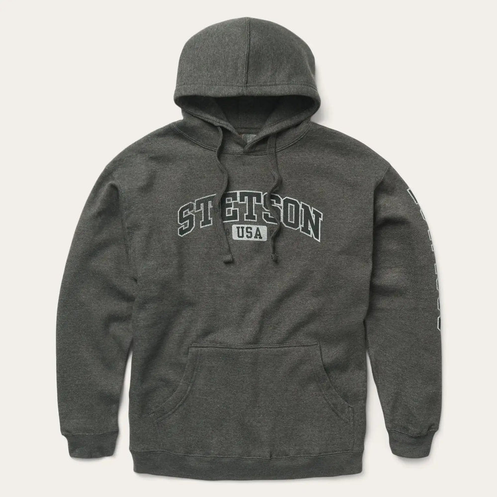 Stetson Charcoal Heather Fleece Hooded Sweatshirt - Stetson
