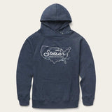 Stetson Navy Heather Fleece Knit Hooded Sweatshirt - Stetson - Flyclothing LLC