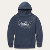 Stetson Navy Heather Fleece Knit Hooded Sweatshirt - Stetson