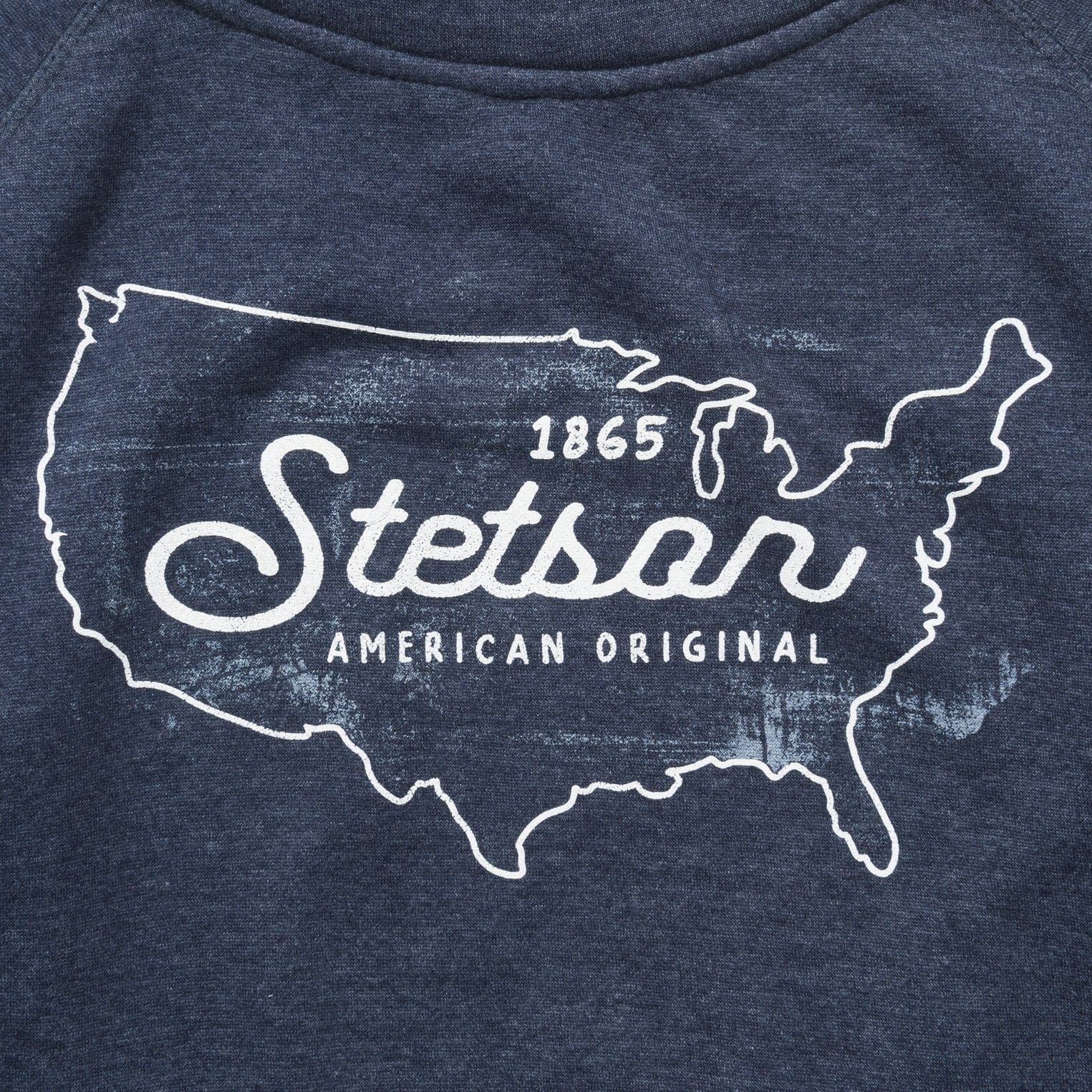 Stetson Navy Heather Fleece Knit Hooded Sweatshirt - Stetson