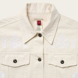 Stetson Embroidered Cream Denim Jacket - Stetson - Flyclothing LLC