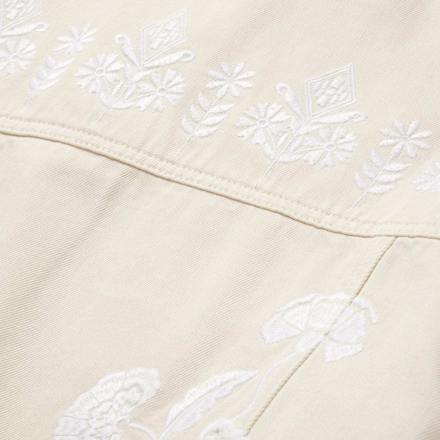 Stetson Embroidered Cream Denim Jacket - Stetson - Flyclothing LLC