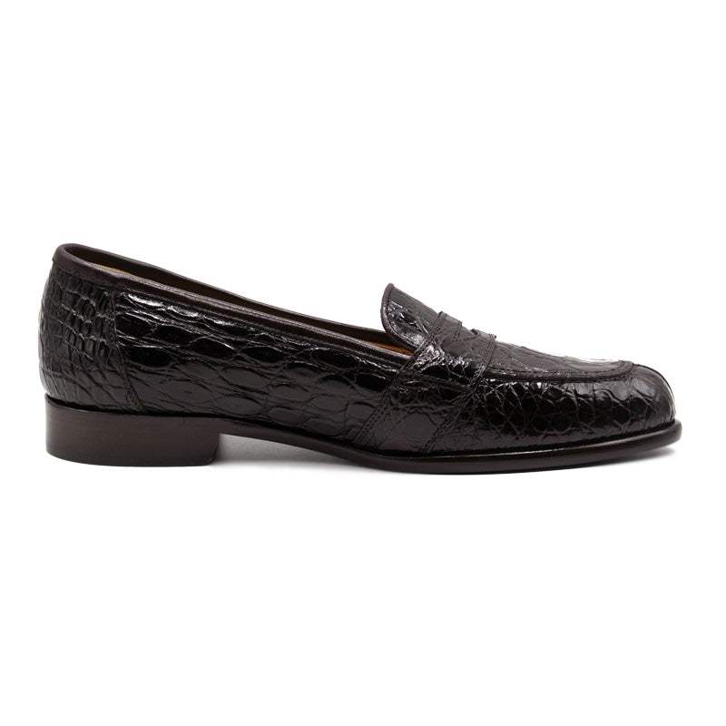 11-119-NIC TUSCANY Crocodile Penny Loafer, Nicotine - Zelli Italia - Flyclothing LLC