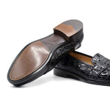 11-119-NIC TUSCANY Crocodile Penny Loafer, Nicotine - Zelli Italia - Flyclothing LLC