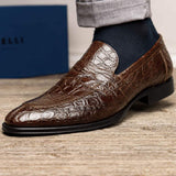 11-201-CGM ROMA Crocodile Penny Loafer, Cognac - Zelli Italia - Flyclothing LLC