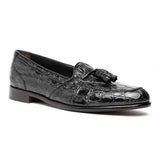 11-582-BLK FRANCO Crocodile Tassel Loafer, Black - Zelli Italia - Flyclothing LLC
