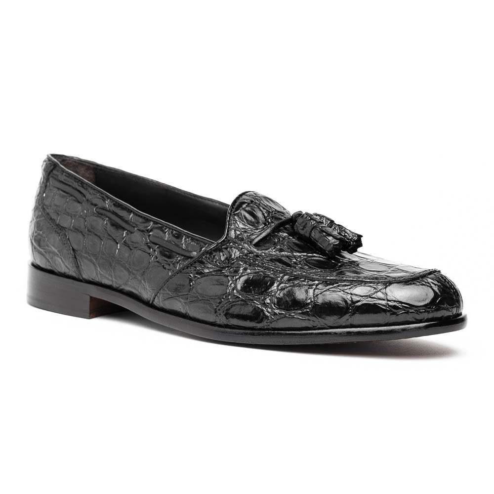 11-582-BLK FRANCO Crocodile Tassel Loafer, Black - Zelli Italia - Flyclothing LLC