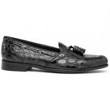 11-582-BLK FRANCO Crocodile Tassel Loafer, Black - Zelli Italia - Flyclothing LLC