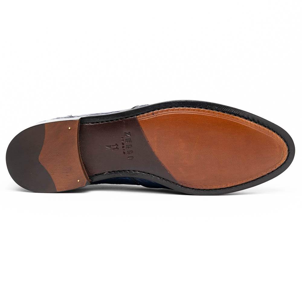 11-582-NVY FRANCO Crocodile Tassel Loafer, Navy - Zelli Italia - Flyclothing LLC
