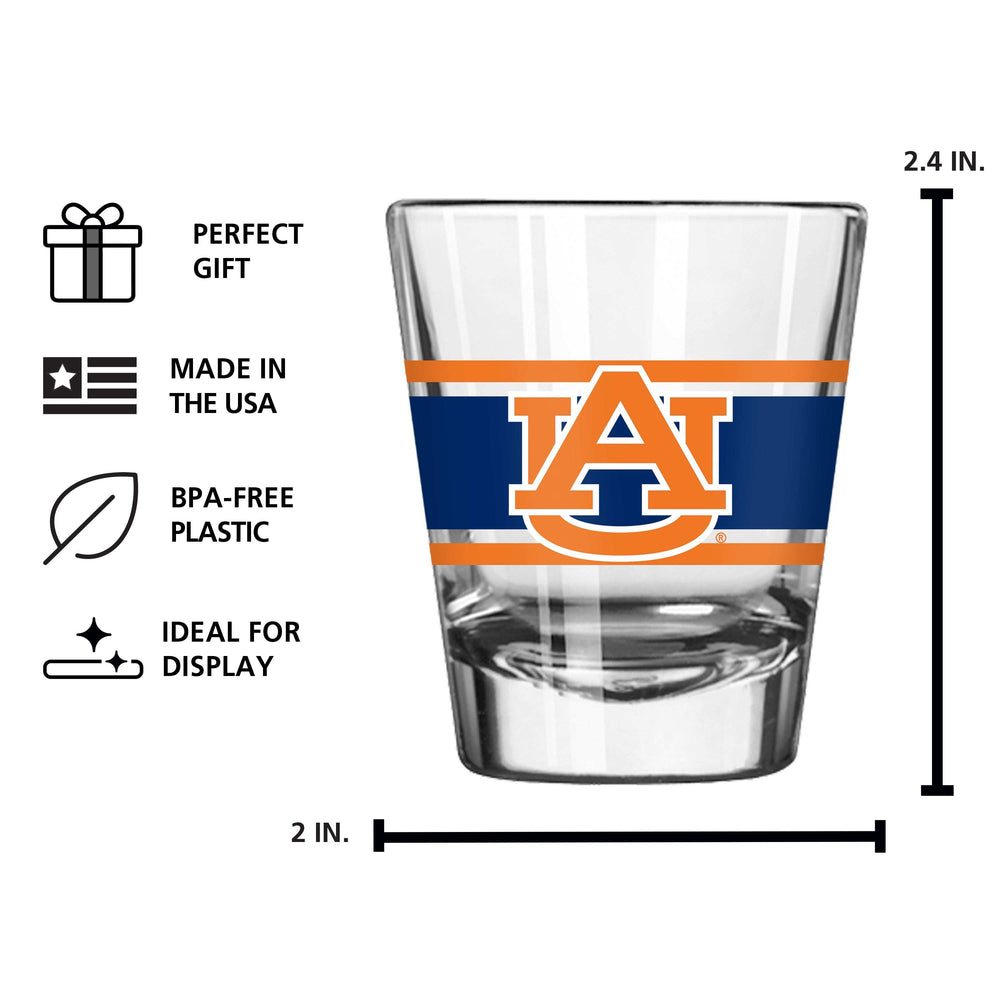 Auburn 2oz Stripe Shot Glass - Logo Brands - Flyclothing LLC