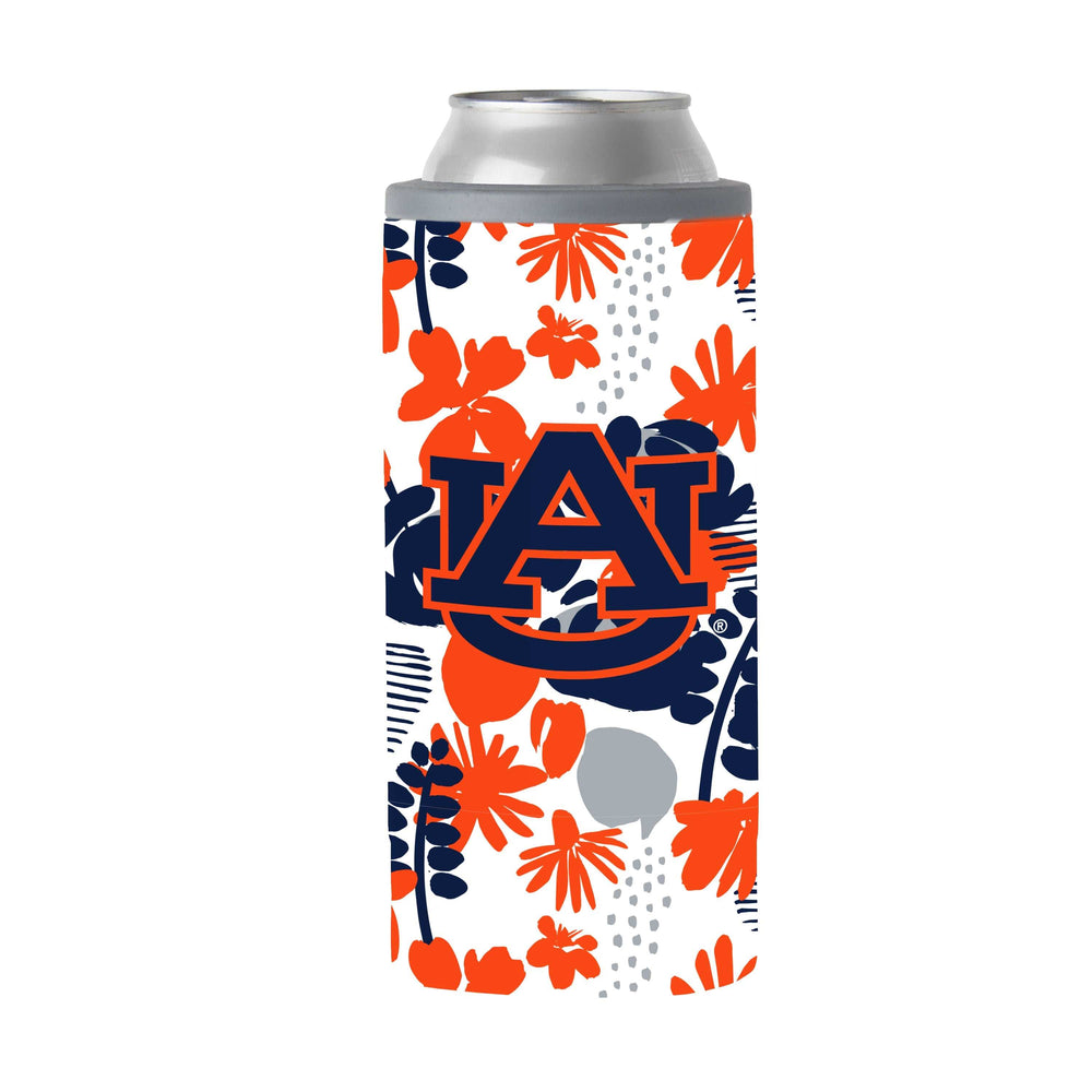 Auburn 12oz Floral Slim Can Coolie - Logo Brands - Flyclothing LLC
