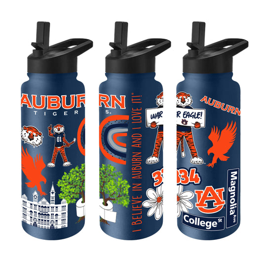 Auburn Navy 34oz Native Quencher Bottle - Logo Brands - Flyclothing LLC