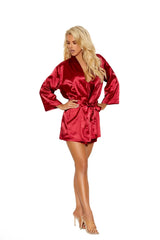 Elegant Moments Burgundy Charmeuse Robe 11022 - Elegant Moments - Flyclothing LLC