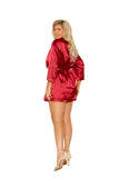Elegant Moments Burgundy Charmeuse Robe 11022