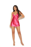 Elegant Moments Charmeuse Chemise With Deep V Front And Adjustable Straps - Elegant Moments - Flyclothing LLC