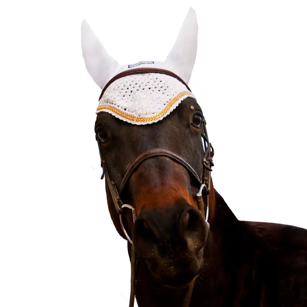 Equine Couture Fly Bonnet with Gold Chain - Breeches.com - Flyclothing LLC