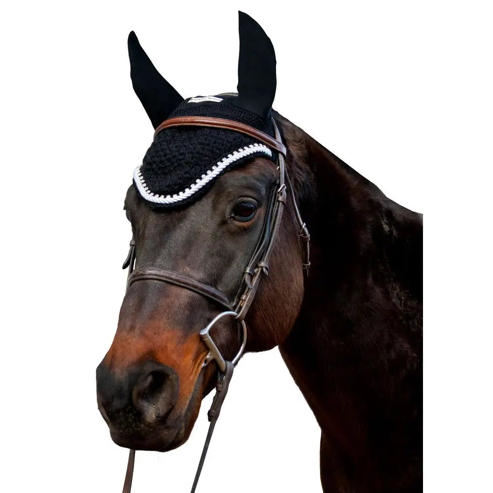Equine Couture Fly Bonnet with Silver Rope & Crystals - Breeches.com - Flyclothing LLC