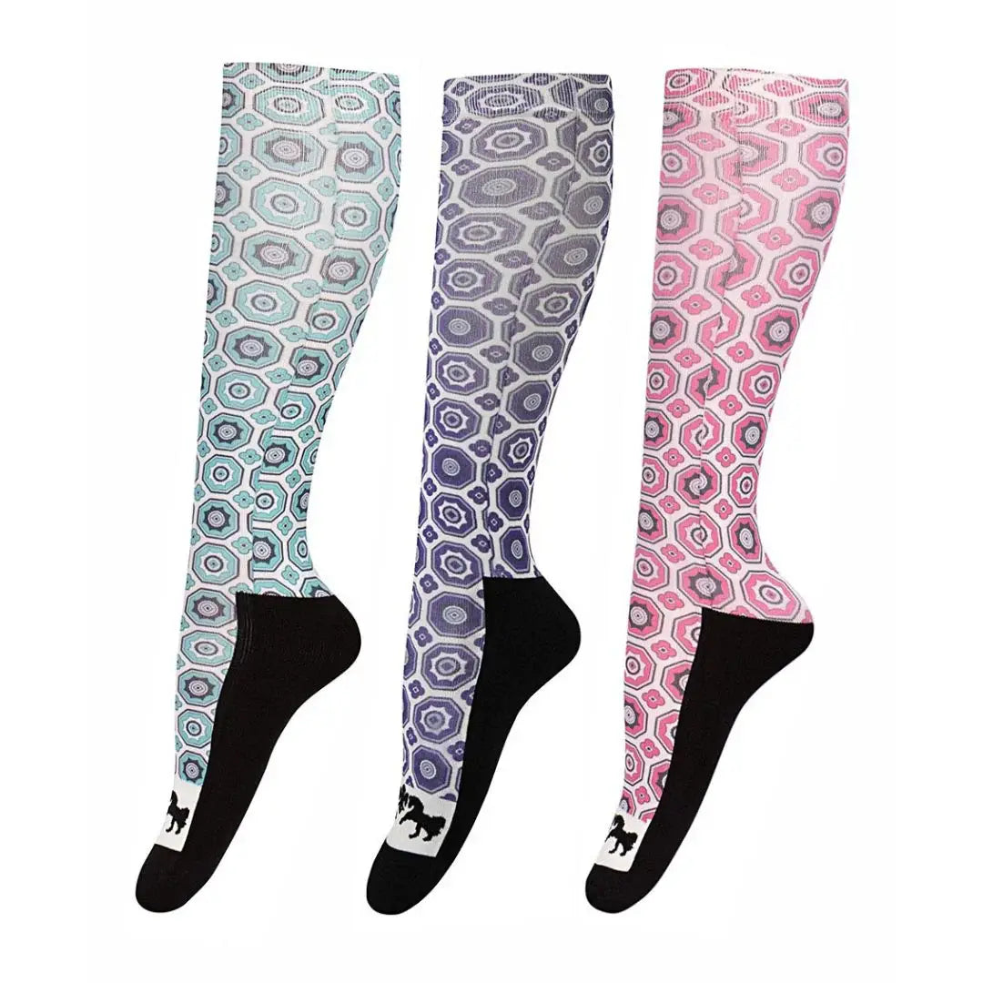 Equine Couture Ladies Kelsey Padded Knee Hi Boot Socks - 3 Pack - Breeches.com - Flyclothing LLC