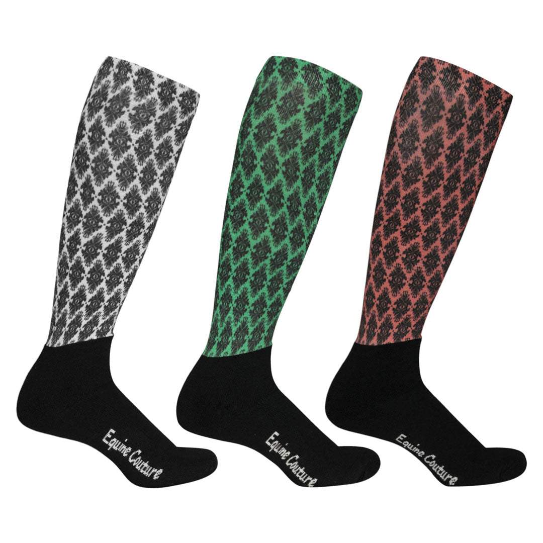 Equine Couture Ladies Tara Technical Padded Knee Hi Boot Socks - 3 Pack - Breeches.com - Flyclothing LLC