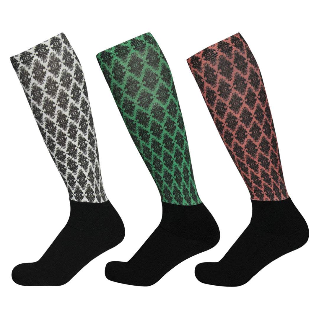 Equine Couture Ladies Tara Technical Padded Knee Hi Boot Socks - 3 Pack - Breeches.com - Flyclothing LLC