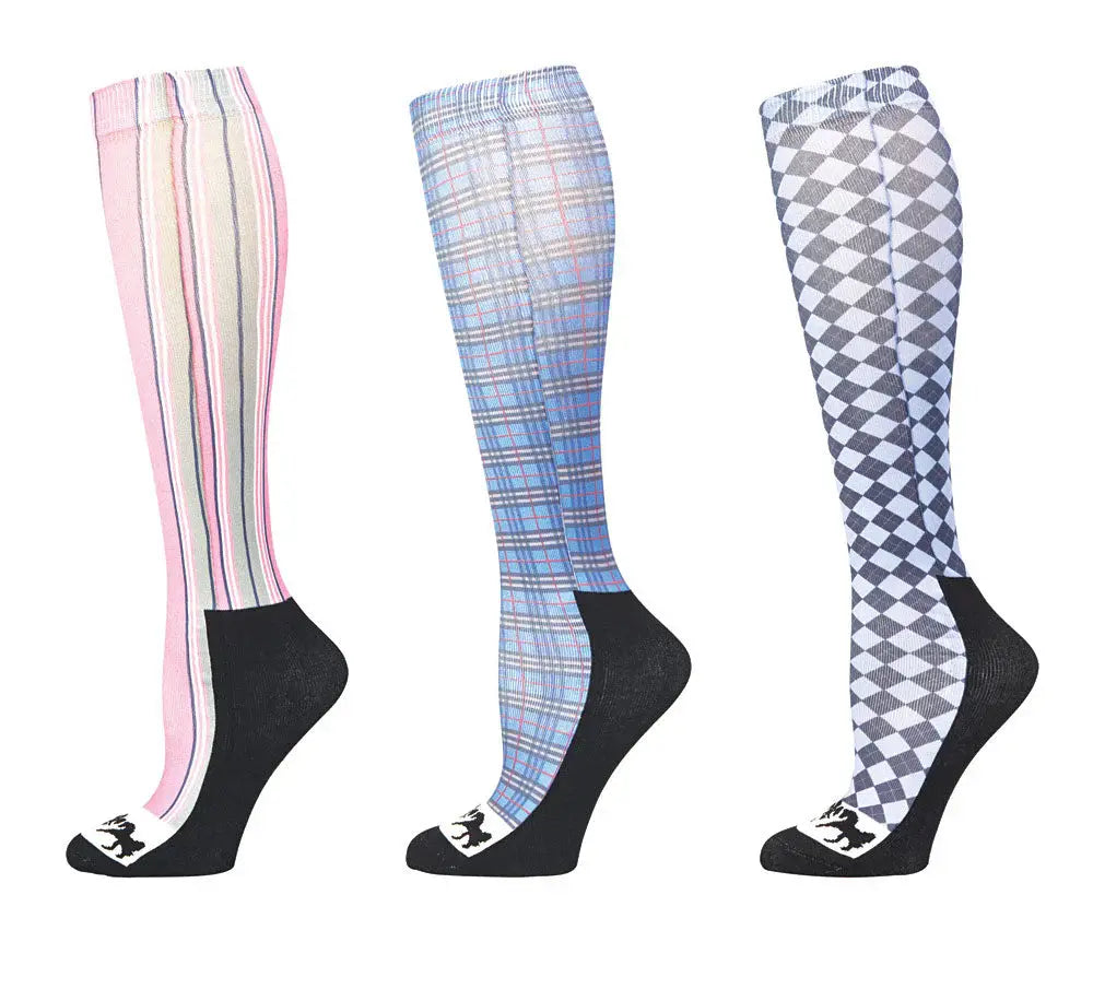 Equine Couture Ladies Isabel Padded Knee Hi Boot Socks - 3 Pack - Breeches.com - Flyclothing LLC
