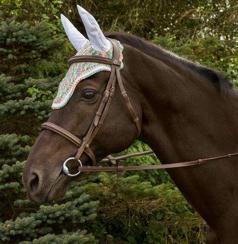 Equine Couture Rainbow Fly Bonnet with Crystals - Breeches.com - Flyclothing LLC