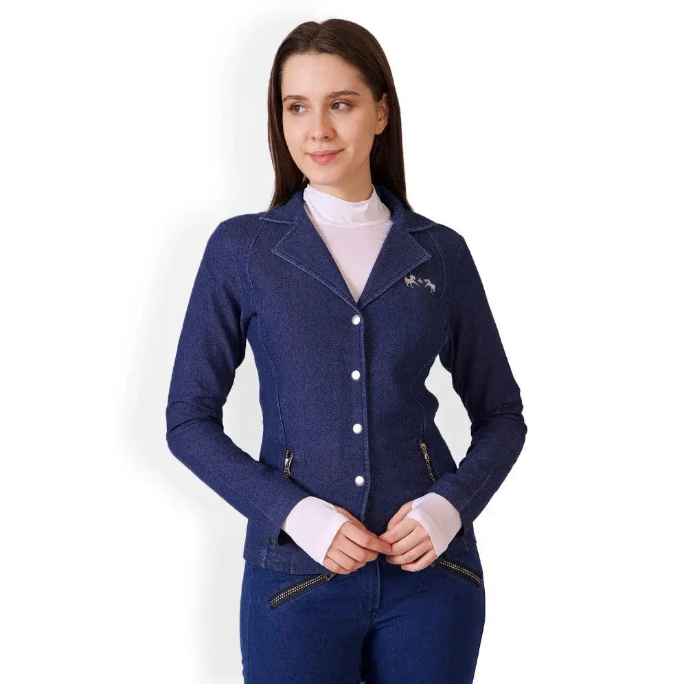Equine Couture Ladies Denim and Diamonds Stretch Show Coat - Breeches.com - Flyclothing LLC