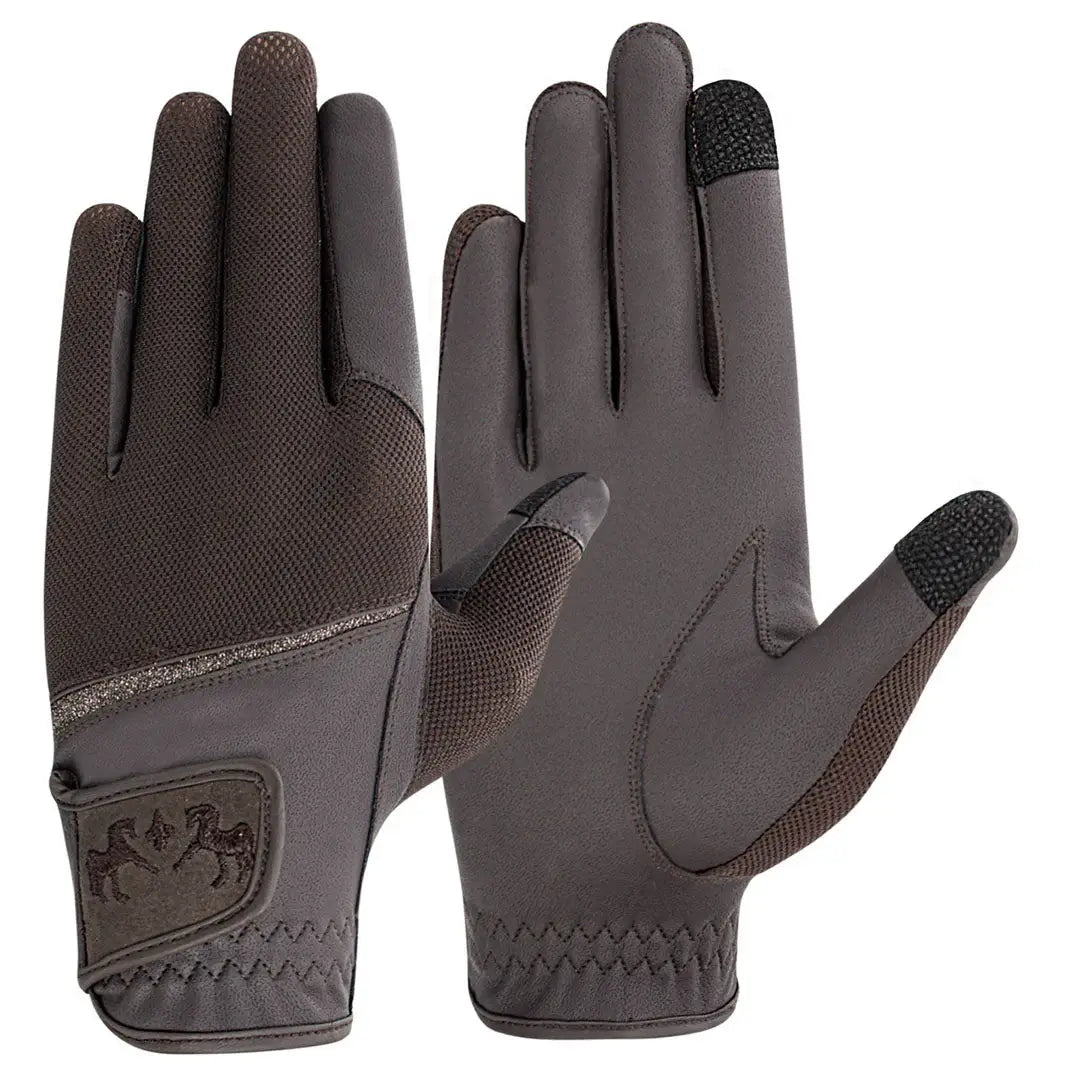 Equine Couture Aerocool Touch Screen Riding Gloves with Glitter - Breeches.com - Flyclothing LLC