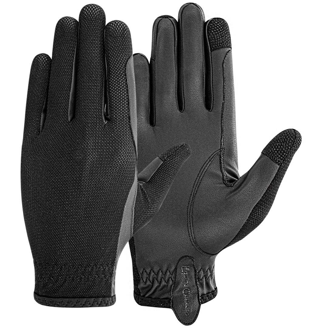 Equine Couture Aerocool Hook and Loop Adjustable Touch Screen Riding Gloves - Breeches.com - Flyclothing LLC