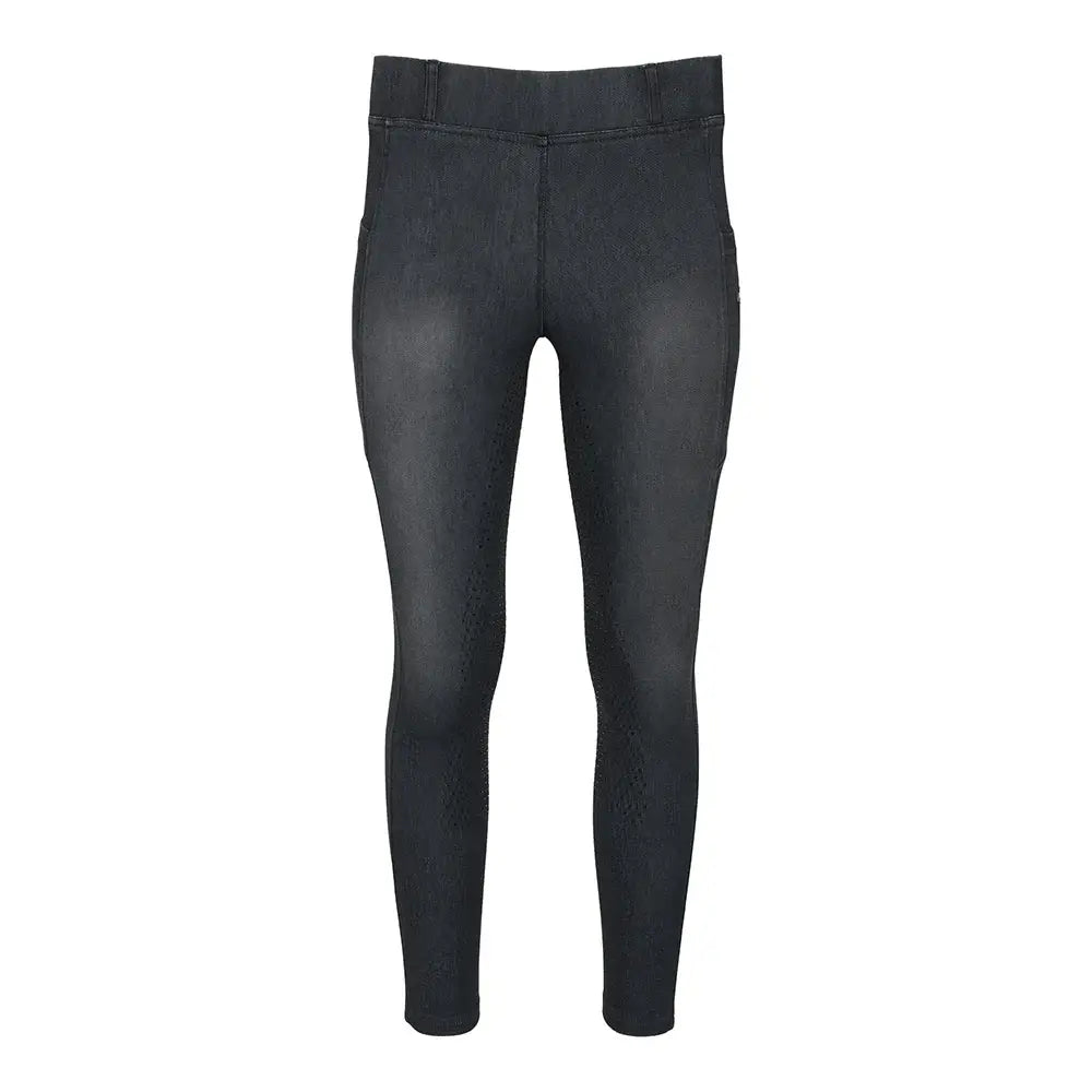 Equine Couture Ladies Denim Full Seat Silicon Tights with Phone Pocket - Breeches.com - Flyclothing LLC